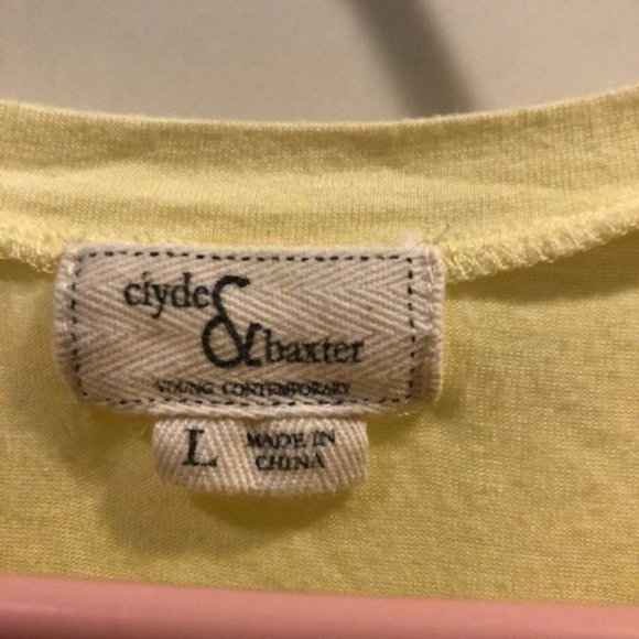 Set 2 Yellow front tie/B&W stripe front knot crop top tee - Picture 5 of 8